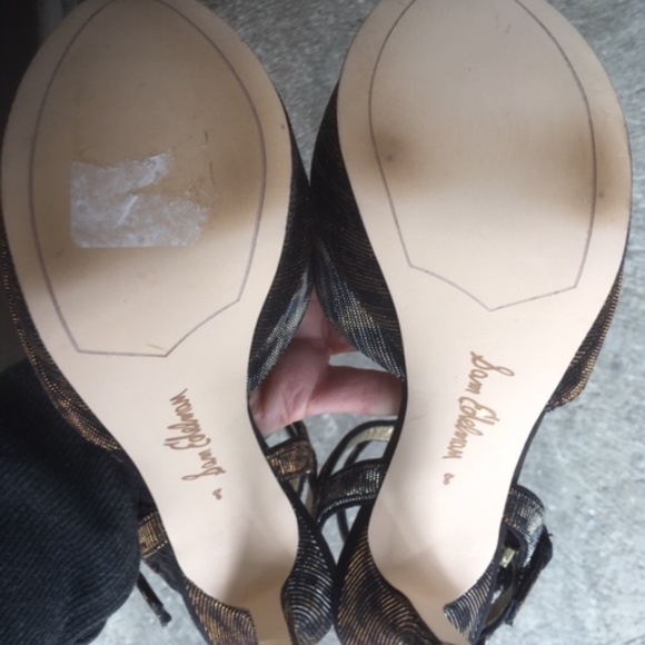 NEW Sam Edelman NADINE Black Bronze Animal Platform Heels - Picture 9 of 10